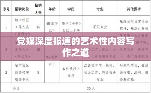 党媒深度报道的艺术性内容写作之道