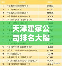 天津建家公司排名大揭秘，权威榜单，不容错过！
