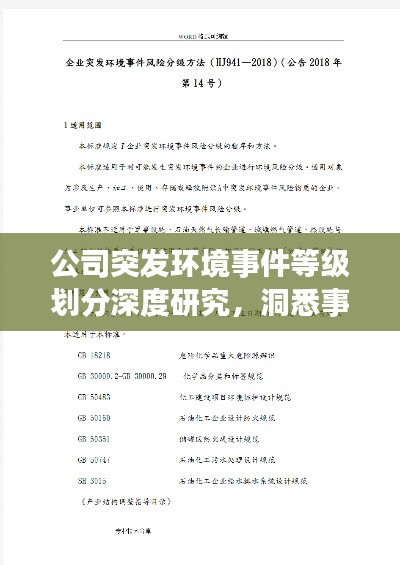 公司突发环境事件等级划分深度研究，洞悉事件等级，护航企业环境安全