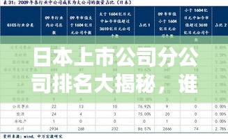 日本上市公司分公司排名大揭秘，谁是行业佼佼者？