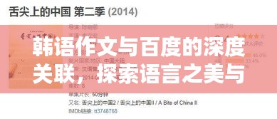 韩语作文与百度的深度关联，探索语言之美与搜索巨头的合作之道