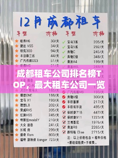 成都租车公司排名榜TOP，最大租车公司一览
