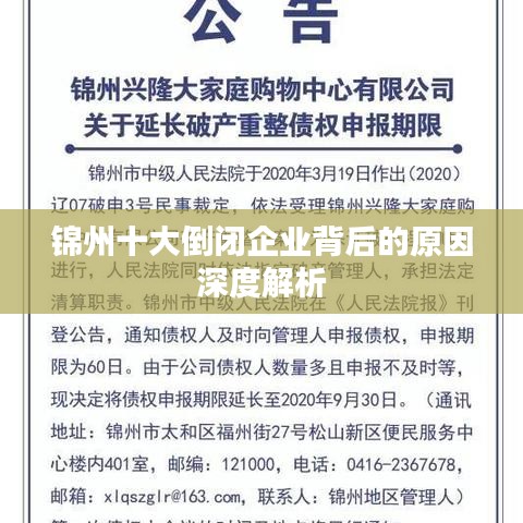 锦州十大倒闭企业背后的原因深度解析